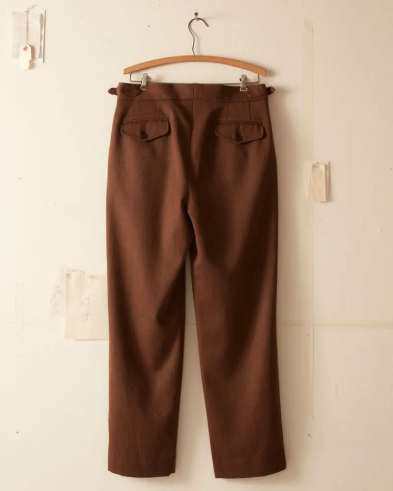 Trousers & Pants<BODE Twill Side Buckle Trousers - Brown