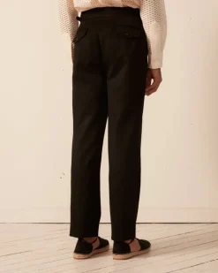 Trousers & Pants<BODE Twill Side Buckle Trousers - Black