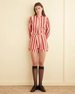 Tops<BODE Valance Stripe Long Sleeve Shirt