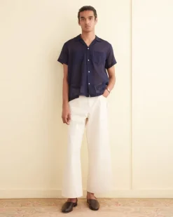 Shirts<BODE Voile Short Sleeve Shirt Navy