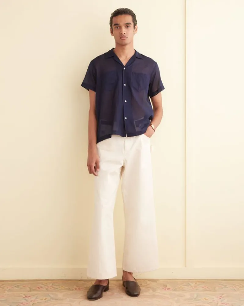 Shirts<BODE Voile Short Sleeve Shirt Navy