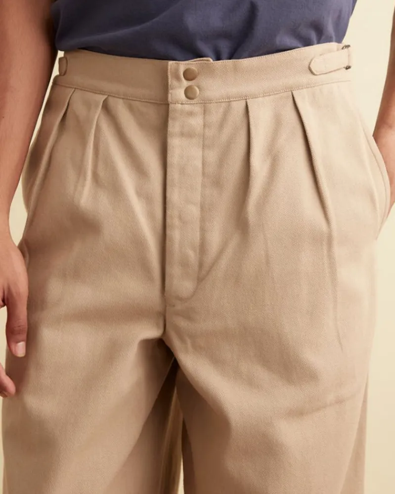 Trousers & Pants<BODE Wide Leg Snap Trousers - Khaki