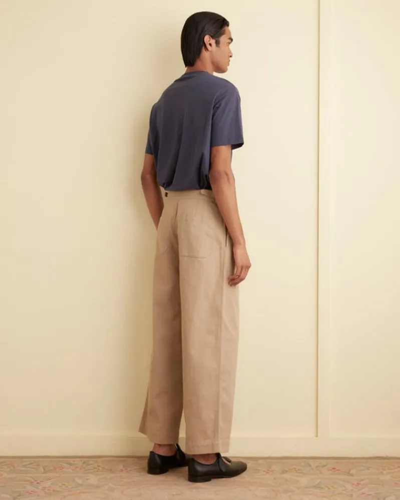 Trousers & Pants<BODE Wide Leg Snap Trousers - Khaki