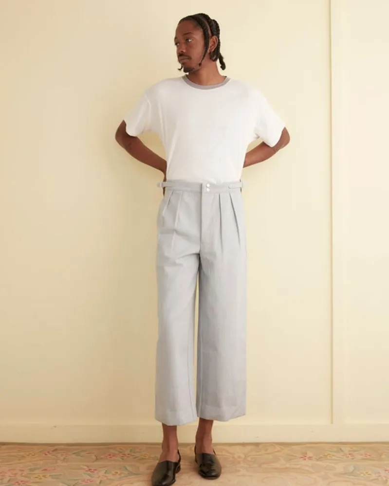 Trousers & Pants<BODE Wide Leg Snap Trousers - Light Blue
