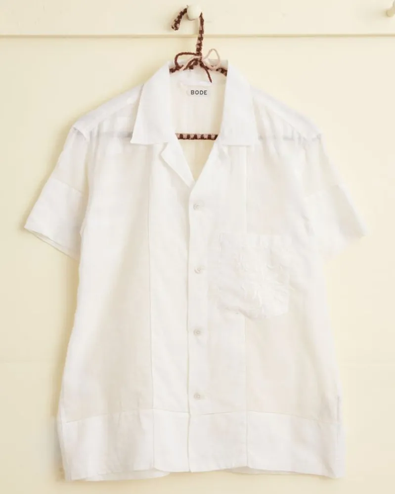 Shirts<BODE Zephyr Cotton Short Sleeve Shirt - Xs White